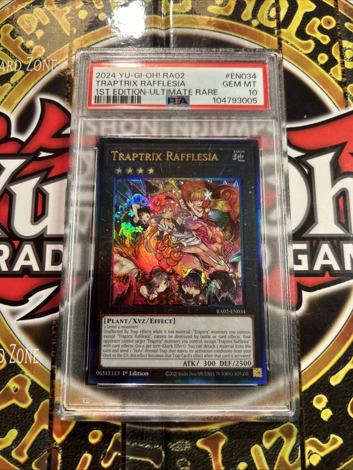 YuGiOh TRAPTRIX RAFFLESIA RA02-EN034🔥PSA 10 GEM🔥1st EDITION-2024 ULTIMATE RARE - Image 4 of 4
