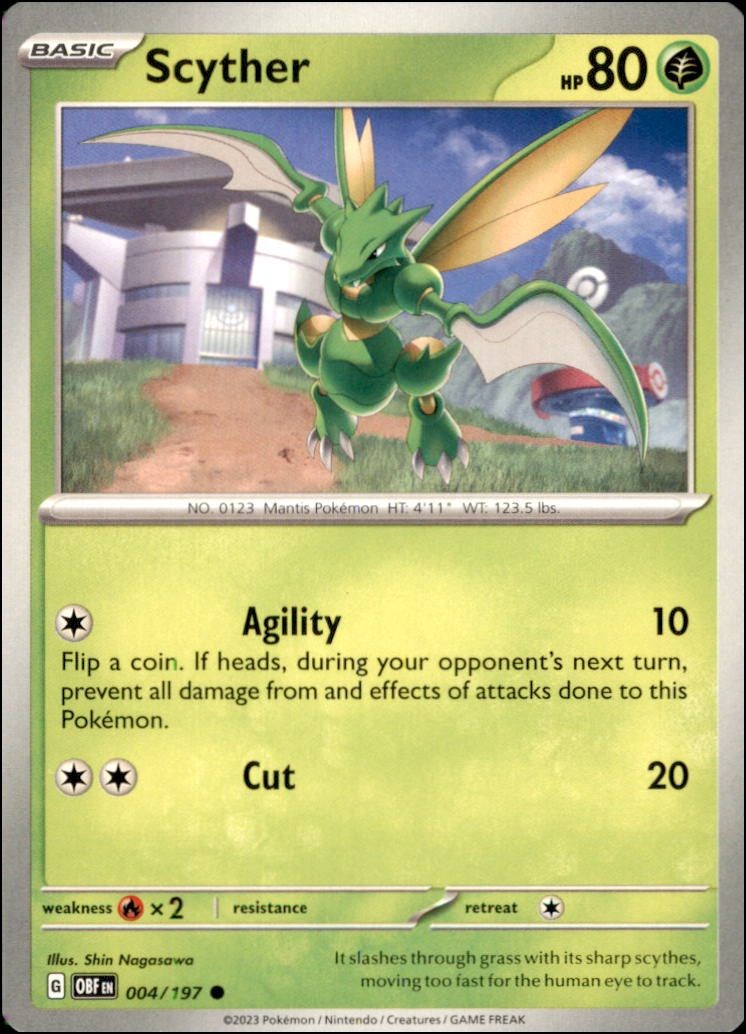 Pokemon - Scyther #004/197 - OBF Common