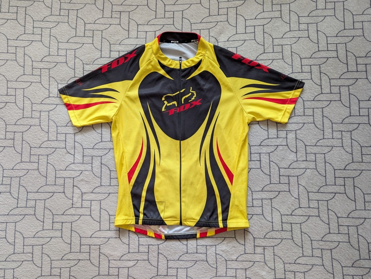 ○ VINTAGE FOX RACING CYCLING FULL ZIPPER SHIRT SIZE MEN'S ADULT M