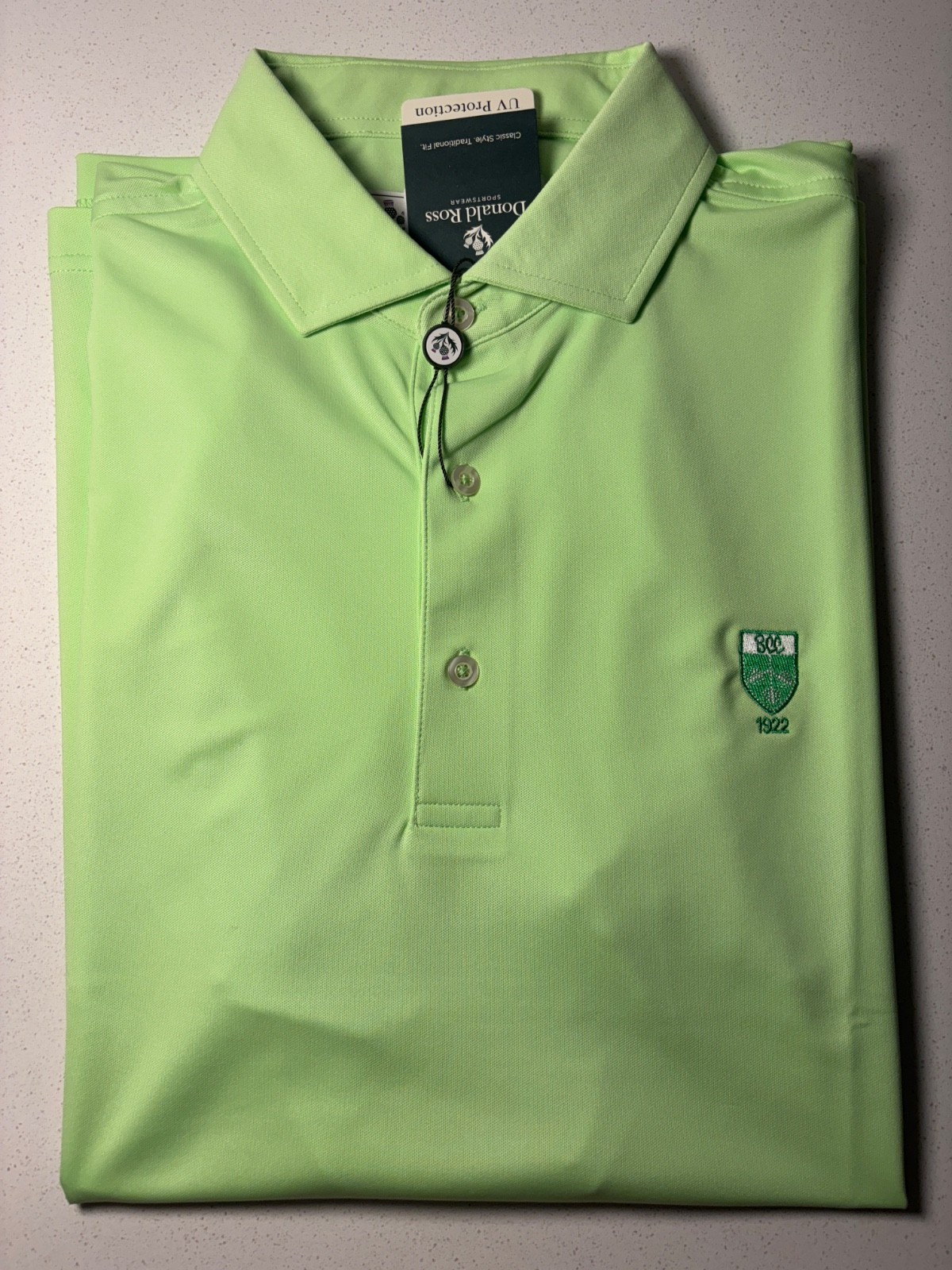 Nwt Men's Donald Ross Polo, Size: M, Color: Green (M12.18)