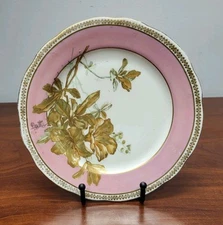 O.P.CO. Syracuse China Pink Gold 8" Plate  1920s  Old Waldorf Astoria ?  DISPLAY