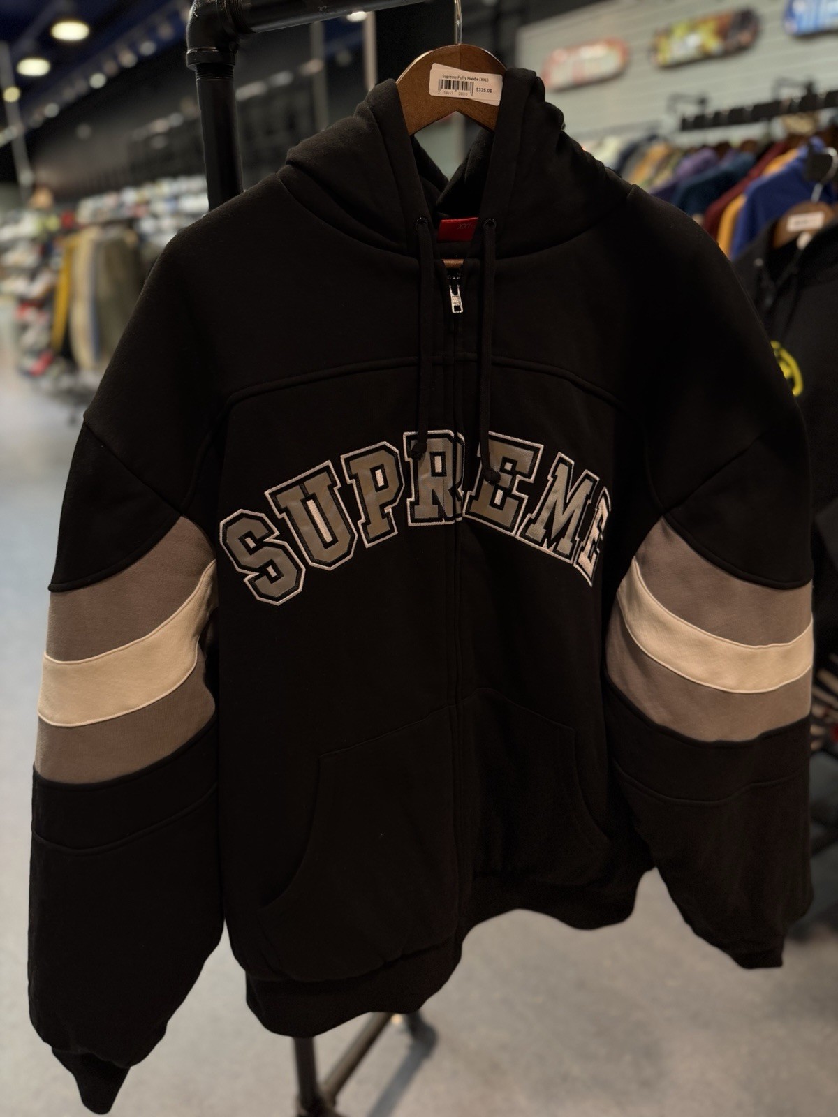 Supreme Filled Zip Up Hooded Sweatshirt Black Size XXL Brand New 2026 Rare image 4