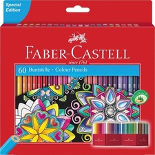 Faber-Castell Castle 111260 Colouring Pencils Set, 60 Pieces| Torn or Open box