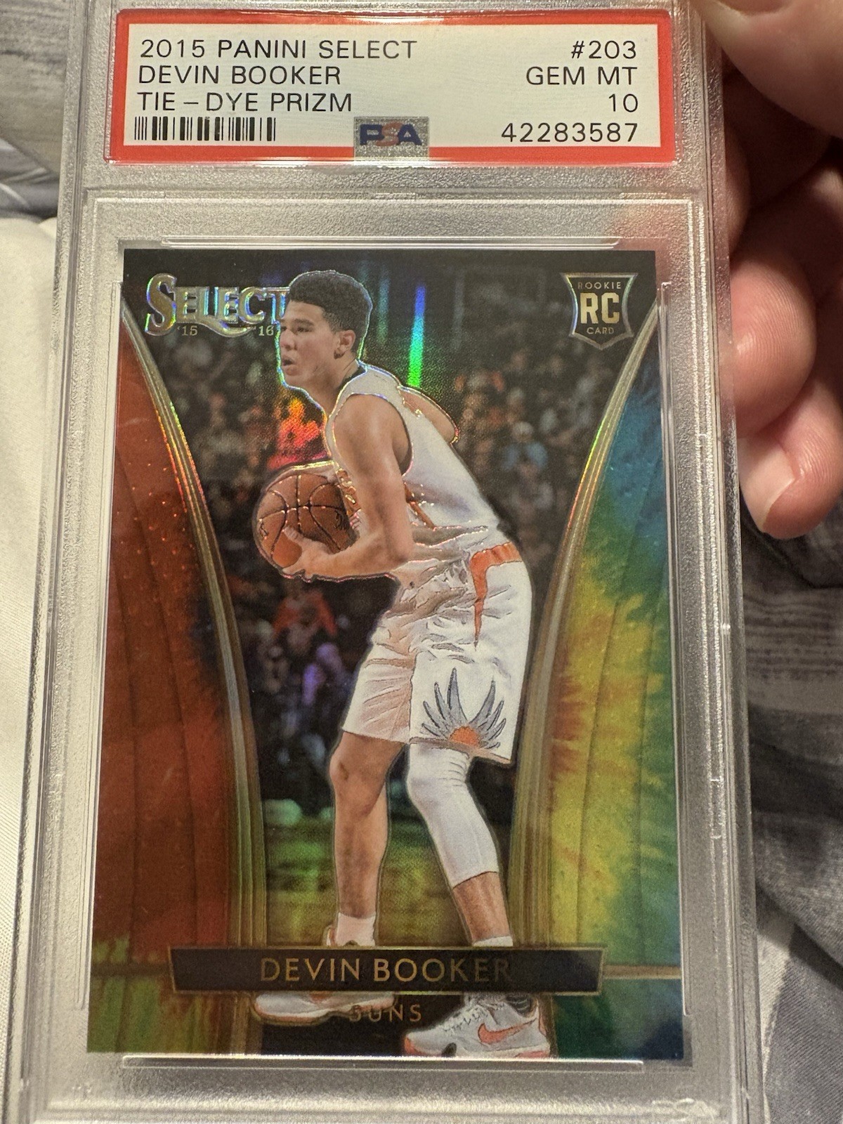 DEVIN BOOKER 2015 PANINI SELECT ROOKIE RC #203 Tie-dye 21/25 PSA GEM MT 10