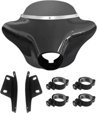 Batwing Fairing Windshield W/6"Smoke Windscreen For Harley Street Bob FXBB 06-22