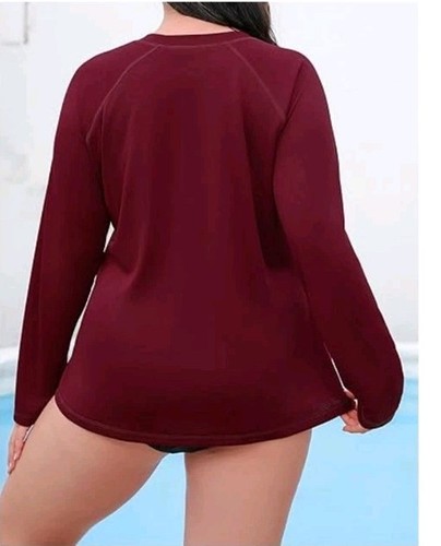 Halcurt Women's Long Sleeve with Built in Bra Swim Shirt UPF50+ Quick dry 2XL - Picture 7 of 17