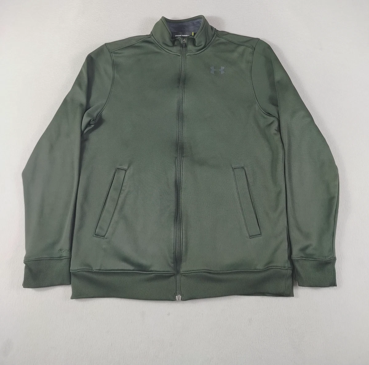 Under Armour Storm Jacket Mens Medium Green Full Zip Fleece Lined Loose Fit