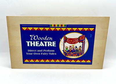 Holz Puppentheater Märchenspielset Bühnenfigur Puppen Vintage Stil