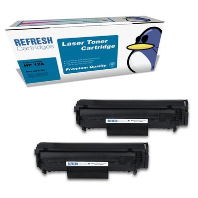 Refresh Patronen schwarz Q2612AD Toner Doppelpack kompatibel mit HP Druckern