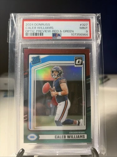 Psa 9 2024 Panini Donruss - Caleb Williams Optic Preview Red & Green Prizm