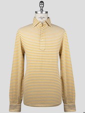 Isaia Yellow White Cotton Sweater Polo YXA157 Man