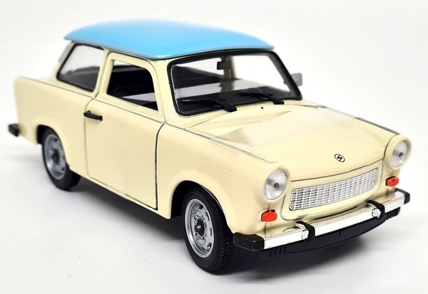 Nex Models 1/24 Scale - Trabant 601 Cream / Blue Roof - Diecast Scale Model Car-image