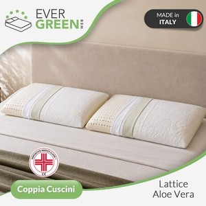 Evergreenweb Cuscino Lattice o Memory Foam Tessuto Aloe Vera Altezza 9-12-18 cm