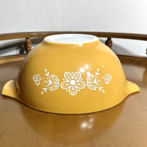 Pyrex # 442 1-1/2 QT farfalla oro Cenerentola nido ciotola di miscelazione floreale Swag - Foto 5 di 7