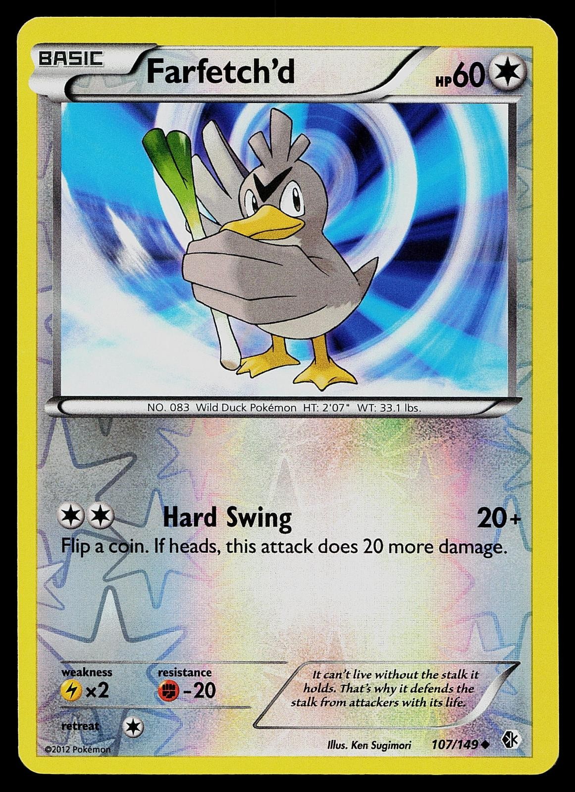Pokemon Card - Farfetch'd Boundaries Crossed 107/149 Reverse Holo Uncommon