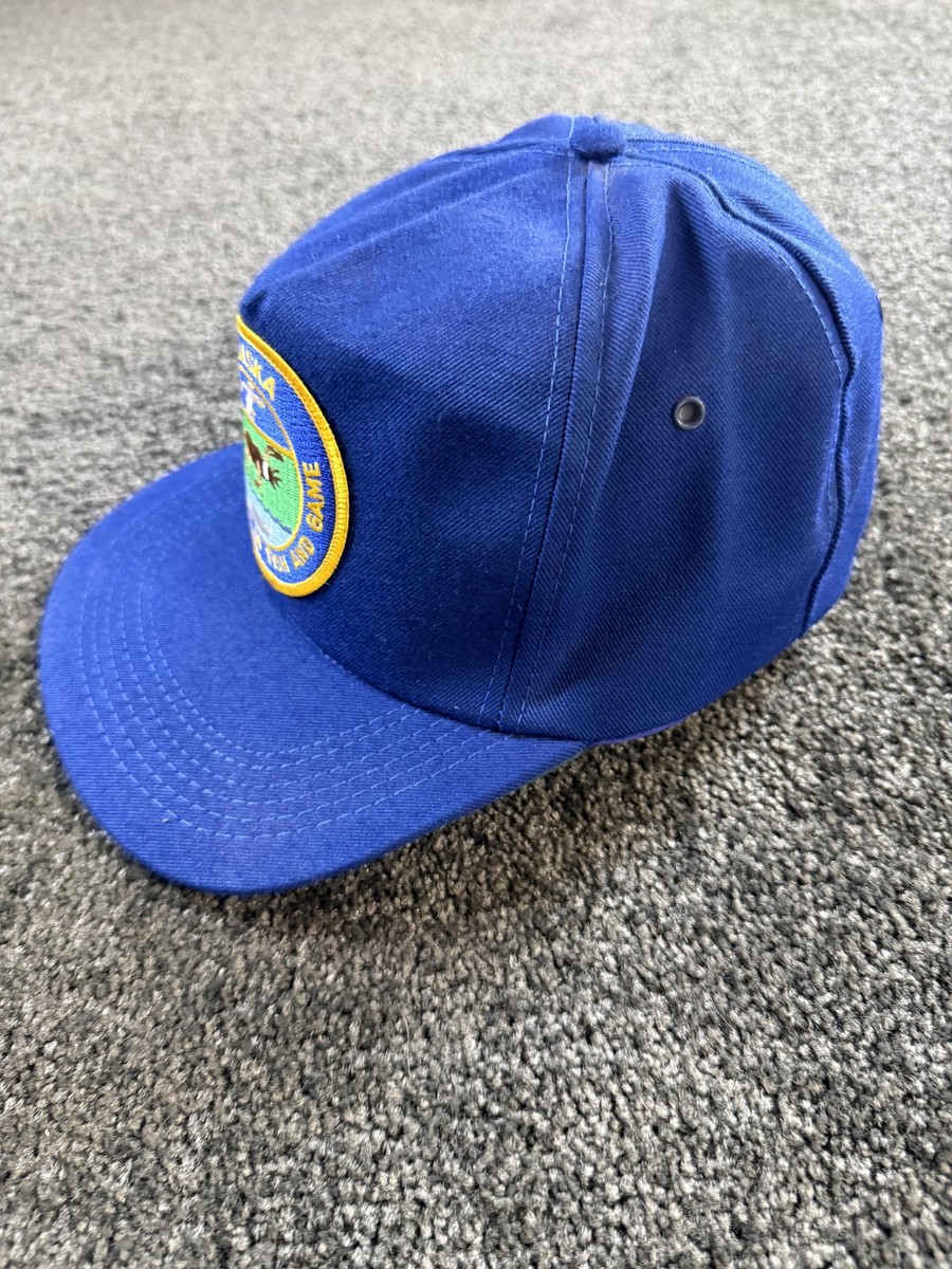 Vintage AB Emblems Alaska Dept Fish & Game Hat Cap Snap Back Blue Mens One Size View 4
