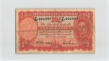 AUSTRALIA 10 Shillings 1942, P-25b, Armitage / McFarlane, F37 002397. C6