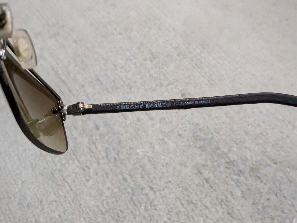 CHROME HEARTS Amped Sunglasses Black Silver Gray Cross CHROME HEARTS Amped Sunglasses Black Silver Gray Cross