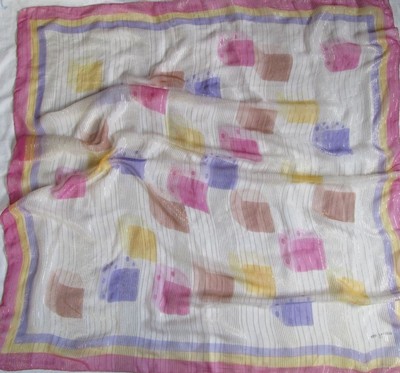 Schal TED LAPIDUS Paris en soie chiffon vintage Scarf 110 x 110 cm