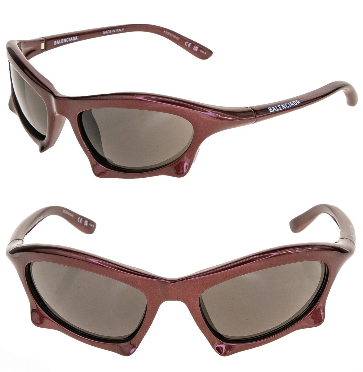 BALENCIAGA BAT 0229 Burgundy 005 Fashion Demna Angular Wrap