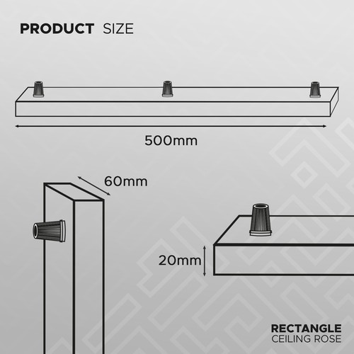 3 Outlet Rectangle Ceiling Rose Modern Industrial Ceiling Light Fitting Plate UK - Picture 3 of 68
