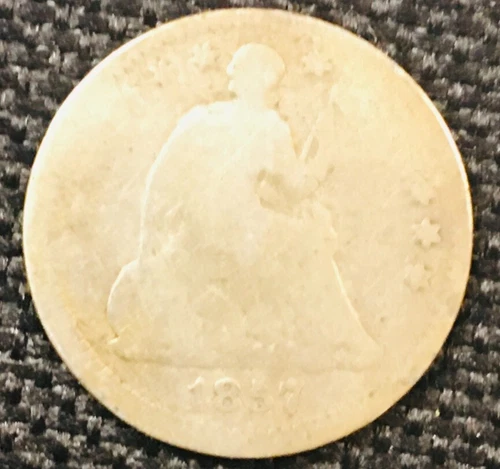 LOT #SS 119   1857 SEATED LIBERTY HALF DIME