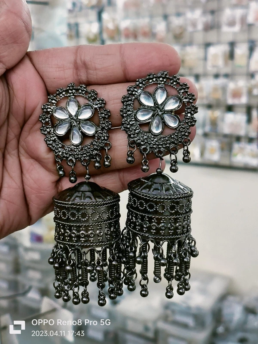Oxidised mirror deals earrings