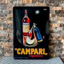 Vintage Campari L’Aperitivo Advertising Sign Heavy Metal - 24"x16" (60x40 cm)
