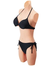 Silicone Bodysuit D-Cup Fake Boobs Breastplate for Crossdressers Drag Queen