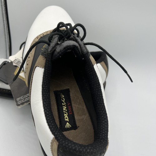 Dunlop Dry Men's Leather Golf Shoes Sz 9Med. 14 Spikes, Sharp Wingtip Styling - Picture 3 of 8