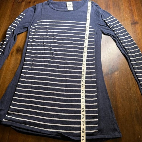 CAbi Regiment Navy Blue Gray Striped Lightweight Sweater Size M style #3367 EUC - Picture 8 of 9