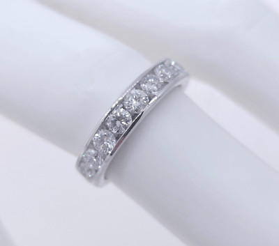 14k White Gold Channel Set 1.00CTW Diamond Wedding Band Ring | eBay