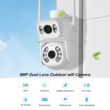 Sansco 2x WIFI 6MP Wireless Camera PTZ Motion Night Vision Security 2-Way Audio