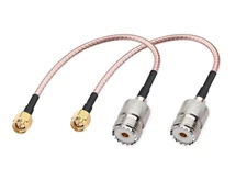 DHT Electronics Handheld Antenna Cable SMA Male to UHF SO-239 Female Connectors