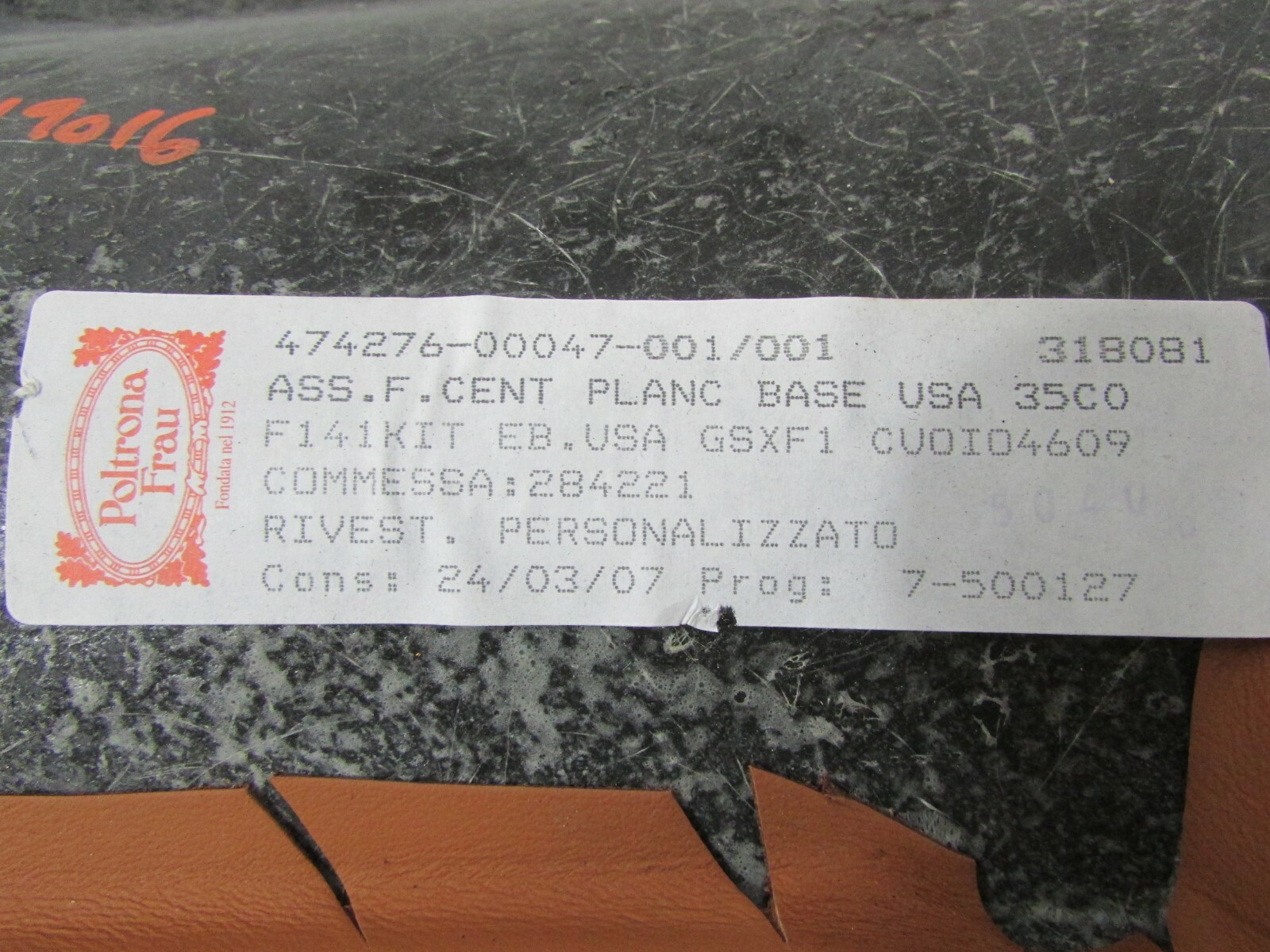 Ferrari 599 GTB, Center Dash Face Panel, Cuoio, Used, P/N 69162200