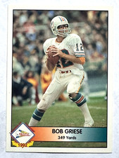 HOFer BOB GRIESE Miami Dolphins 1992 Pacific LEGENDS OF THE GAME INSERT Card #14