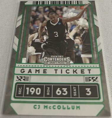 2020 Contenders Draft Basketball CJ McCollum Lehigh Game Ticket Green Explosion