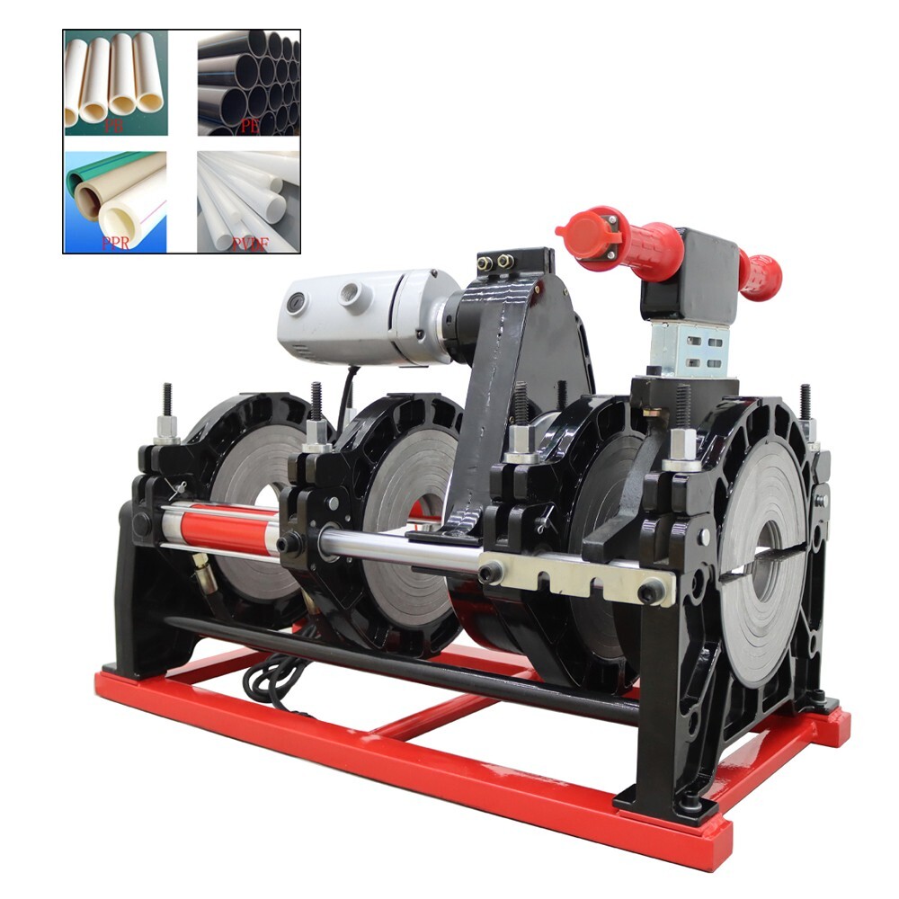 110V 4-Clamp Hydraulic Hand Pipeline Fusion Welding PE PPR PVDF 3.54-9.84" Dia.