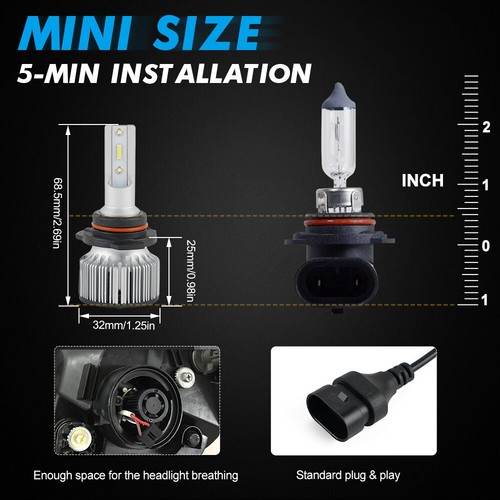 2x HB4 9006 LED Fog Light Bulbs for VW fit Polo 2006-2009 6000LM 6000K White 60W - Picture 3 of 10