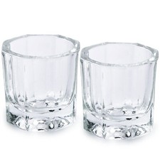 Plato de 2 piezas Nail Dappen monómero líquido taza plato humedecedor para uñas acrílicas manicura