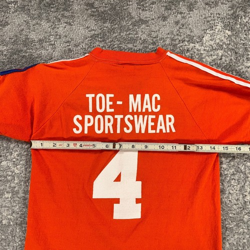 Vintage Little League Jersey Boys Large L Orange Pullover 80s Made In USA Patch - Picture 10 of 14