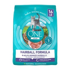 Purina ONE Natural Cat Food for Hairball Control, PLUS Hairball Formula - 16...