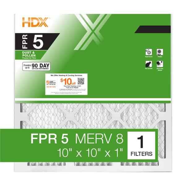 10x10x1 in. Standard Pleated Air Filter Furnace Replacement FPR 5 Merv 8 Dust