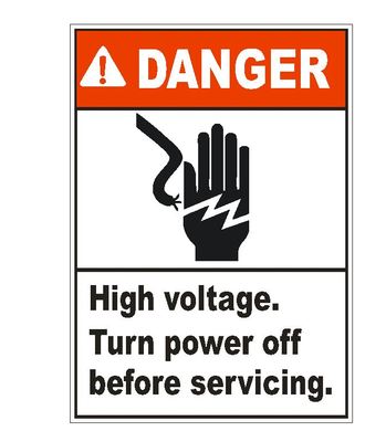 Autoaufkleber Danger High Voltage Turn Power Off Before Servicing D1553 12cm