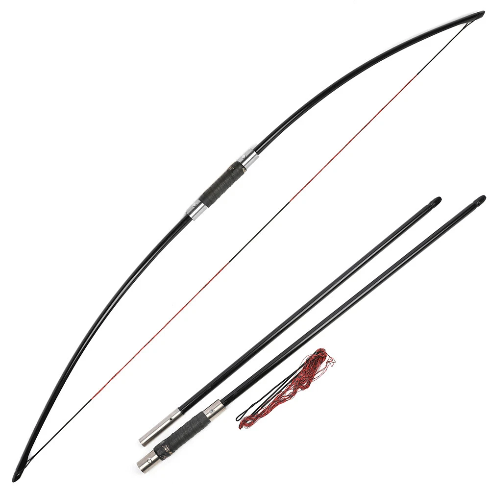 ZSHJGJR Arc long traditionnel de chasse de 167,6 cm - Arc recourbé en une pièce - Arc droit pour droitier - Pour tir à la cible - Bleu, 20,4 kg