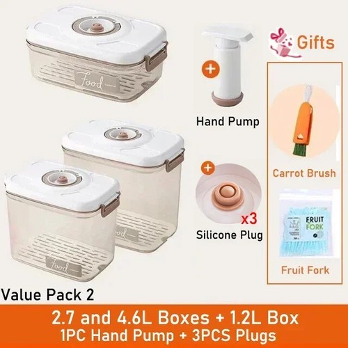 Vacuum Food Storage Box Fresh-Keeping Canister Sealed Storage Container Food New - Picture 40 of 52
