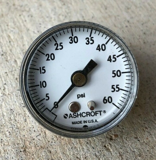 Ashcroft 060 psi Pressure Gauge 1/8" NPT Back Connection 1.5" Brass eBay