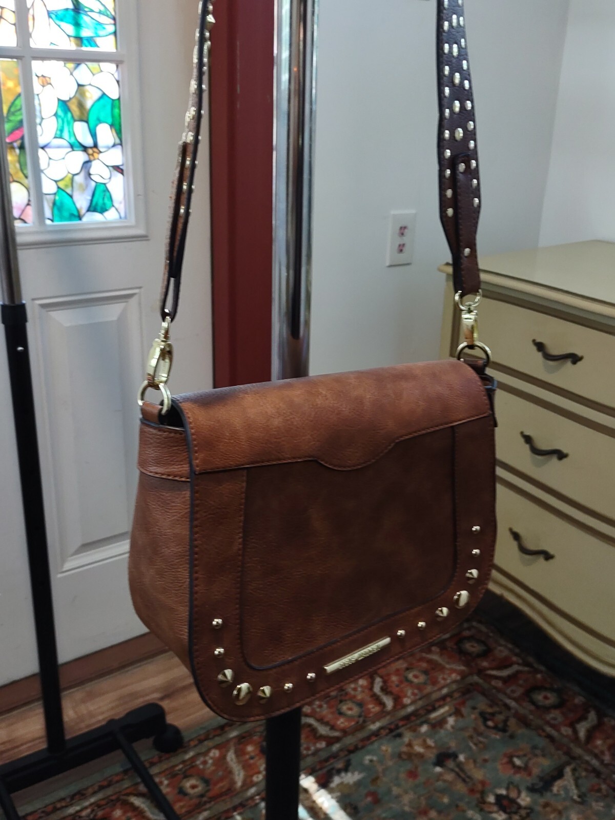 Steve Madden Cognac Crossbody Bag w/ Drcorative Stra… Gem