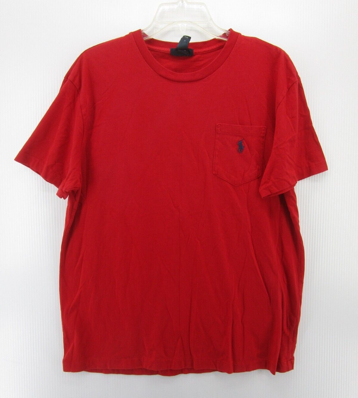 VINTAGE Ralph Lauren Polo Shirt Uomo Rosso Medio Pullover Blu Pony Anni 90 Preppy