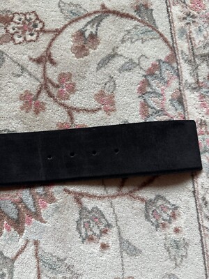CHANEL Black Suede Pearls Logo Chain Belt 80 32 L@@K! *MINT 